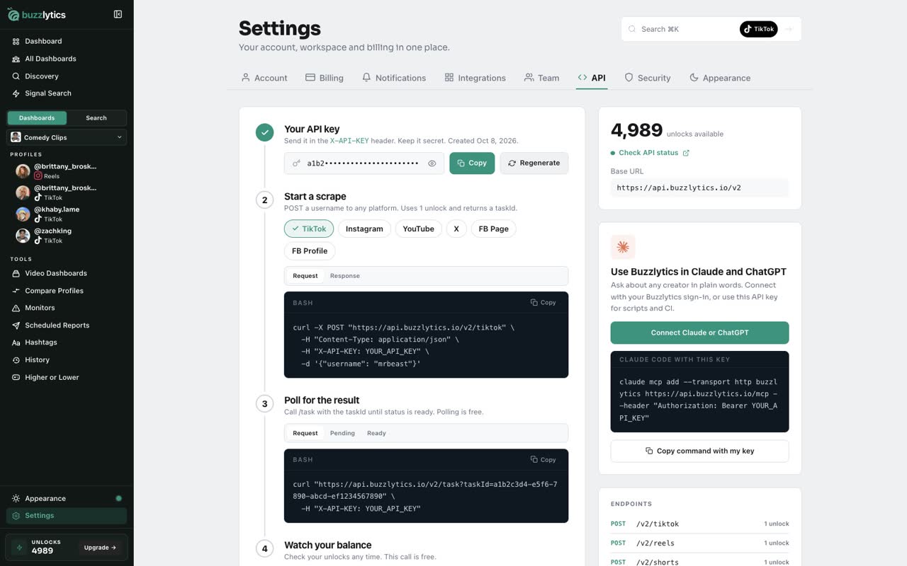 Create your API key