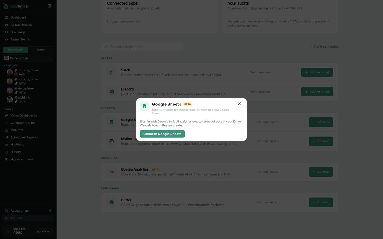 Connect Google Sheets