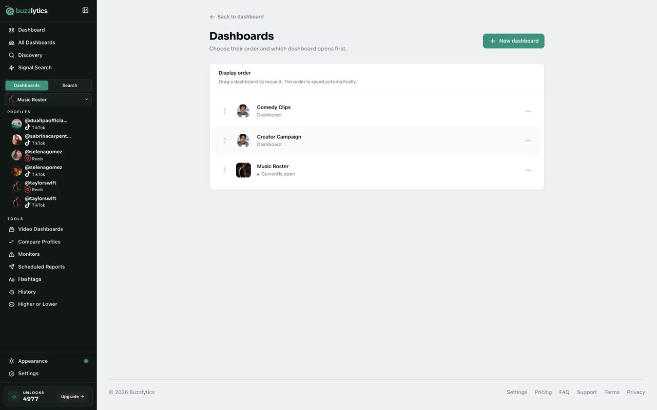 Open the Manage page