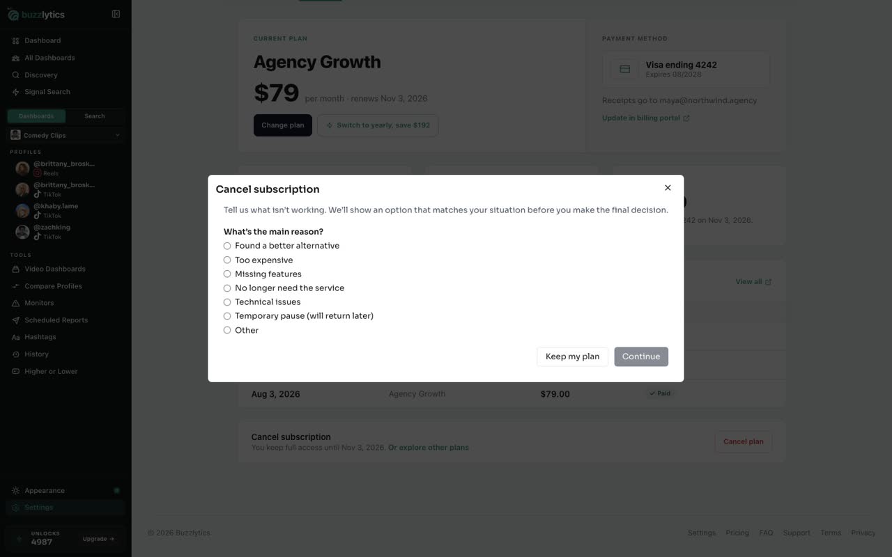 Find Cancel plan
