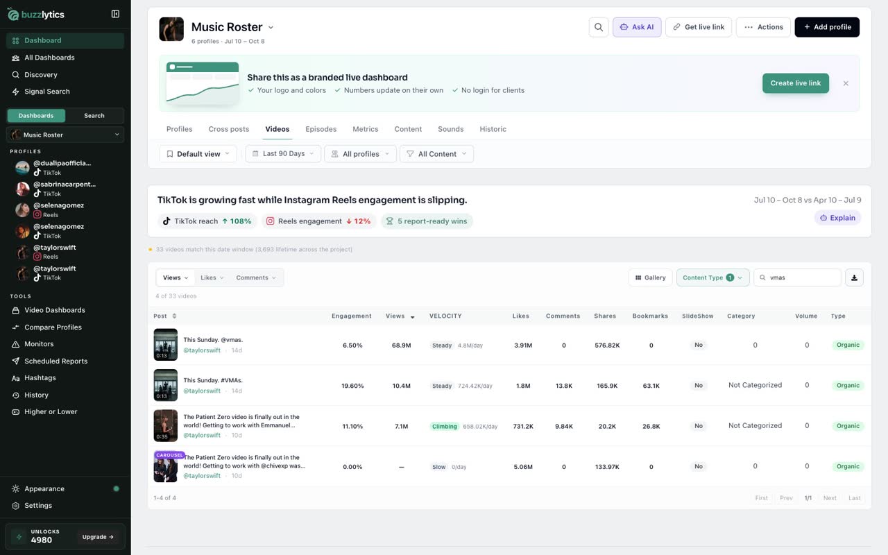 Export videos to CSV